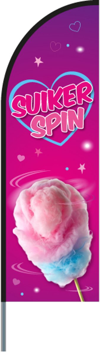 Beachflag - Suikerspin - Beachflag inclusief mast - Horecavlaggen.nl