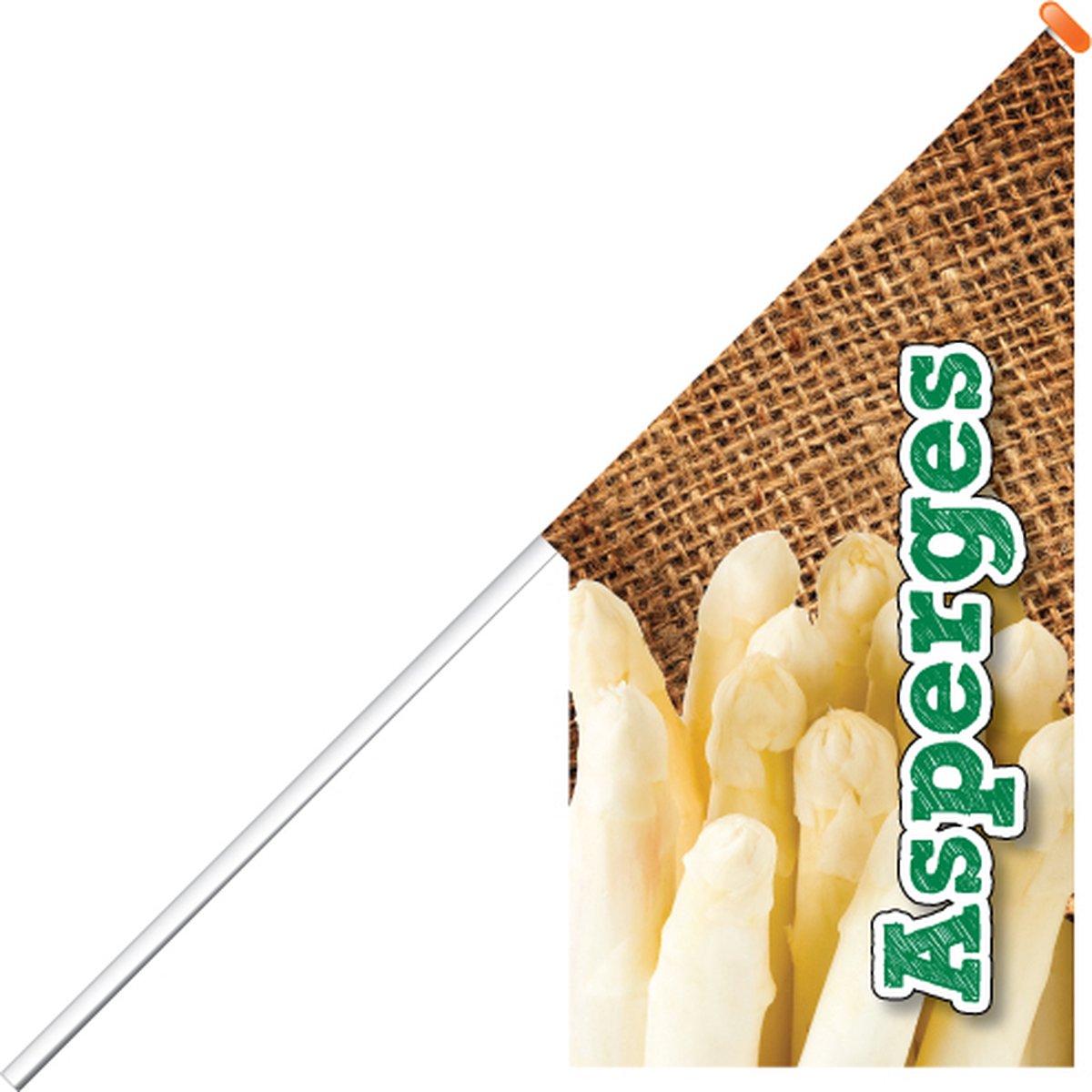 Kioskvlag - Asperges - Kioskvlag inclusief aluminium mast en oranje dop - Horecavlaggen.nl