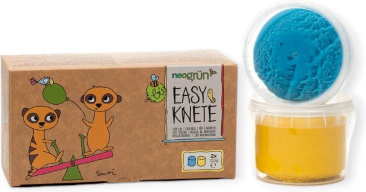 Neogrün Bio Easy Knete Vegan Set set Suri Blauw Geel