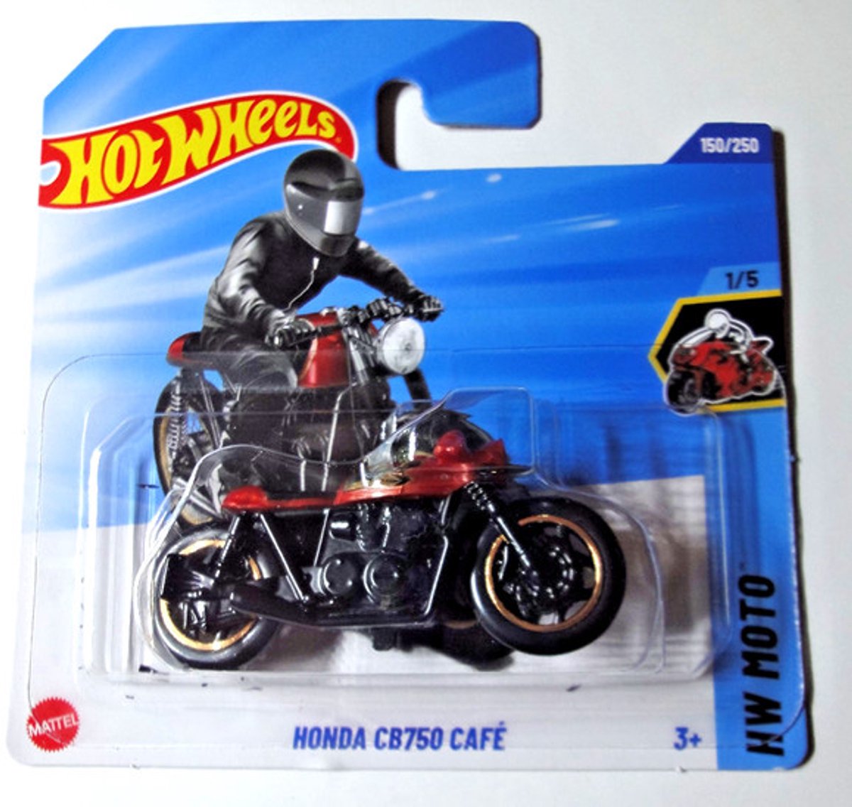 HONDA CB750 CAFE RACER BLACK/RED/GOLD 150/250 HW MOTO 1/5 1:64 SHORT CART