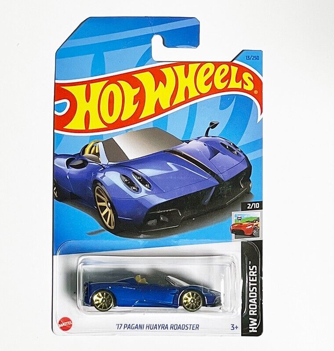 HOT WHEELS 17 PAGANI HUAYRA ROADSTER BLUE 13/250 HW ROADSTERS 2/10
