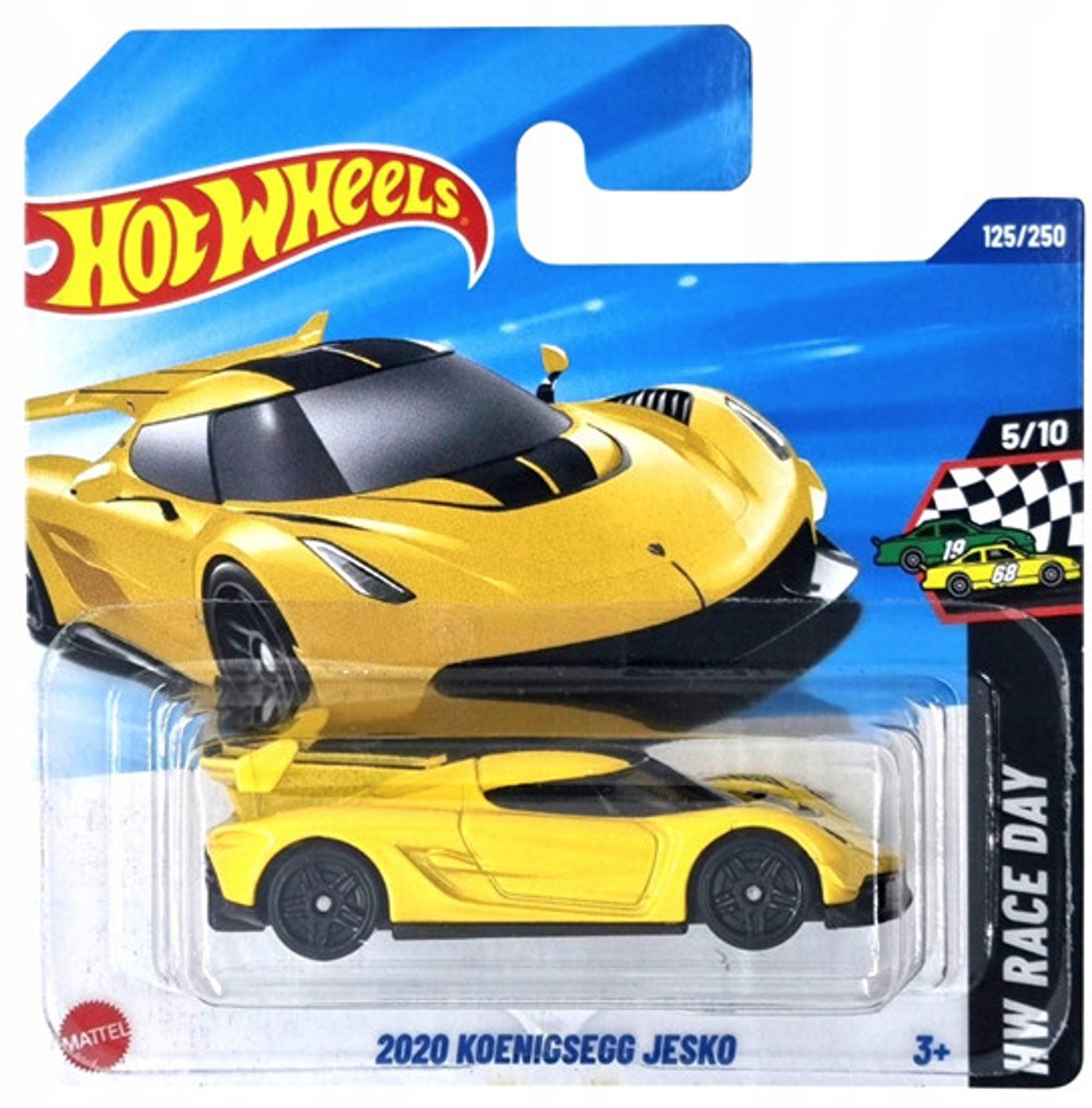 HOT WHEELS 2020 KOENIGSEGG JECO YELLOW125/250 GREEN 1:64 HW RACING DAY 5/10