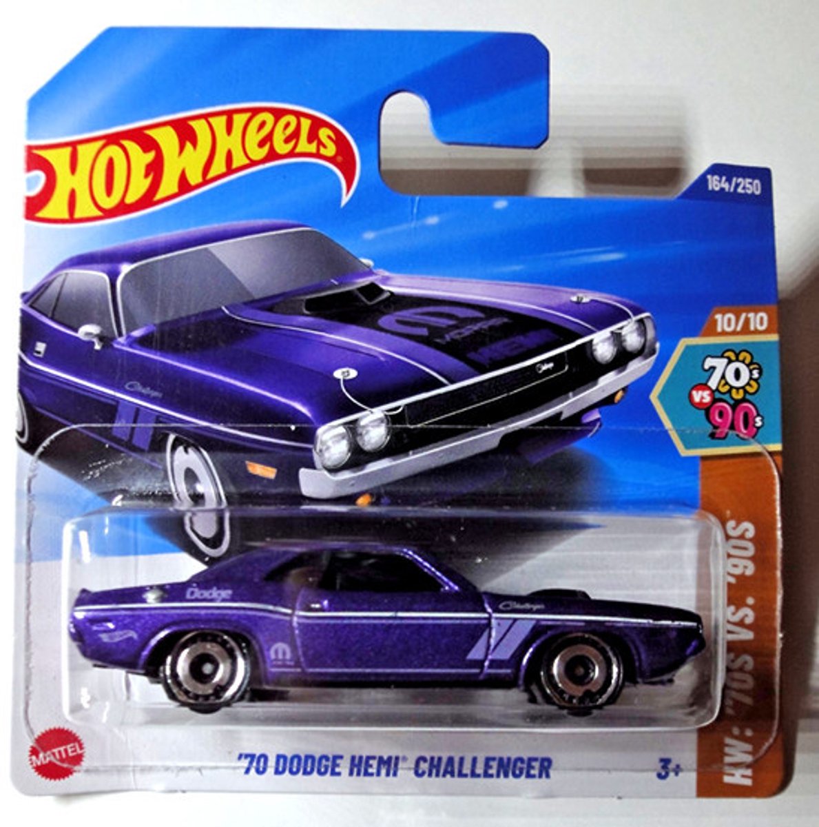 HOT WHEELS 70 DODGE HEMI CHALLENGER 164/250 PURPER 1:64 HW 70S VS.90S SHORT CARD 2025