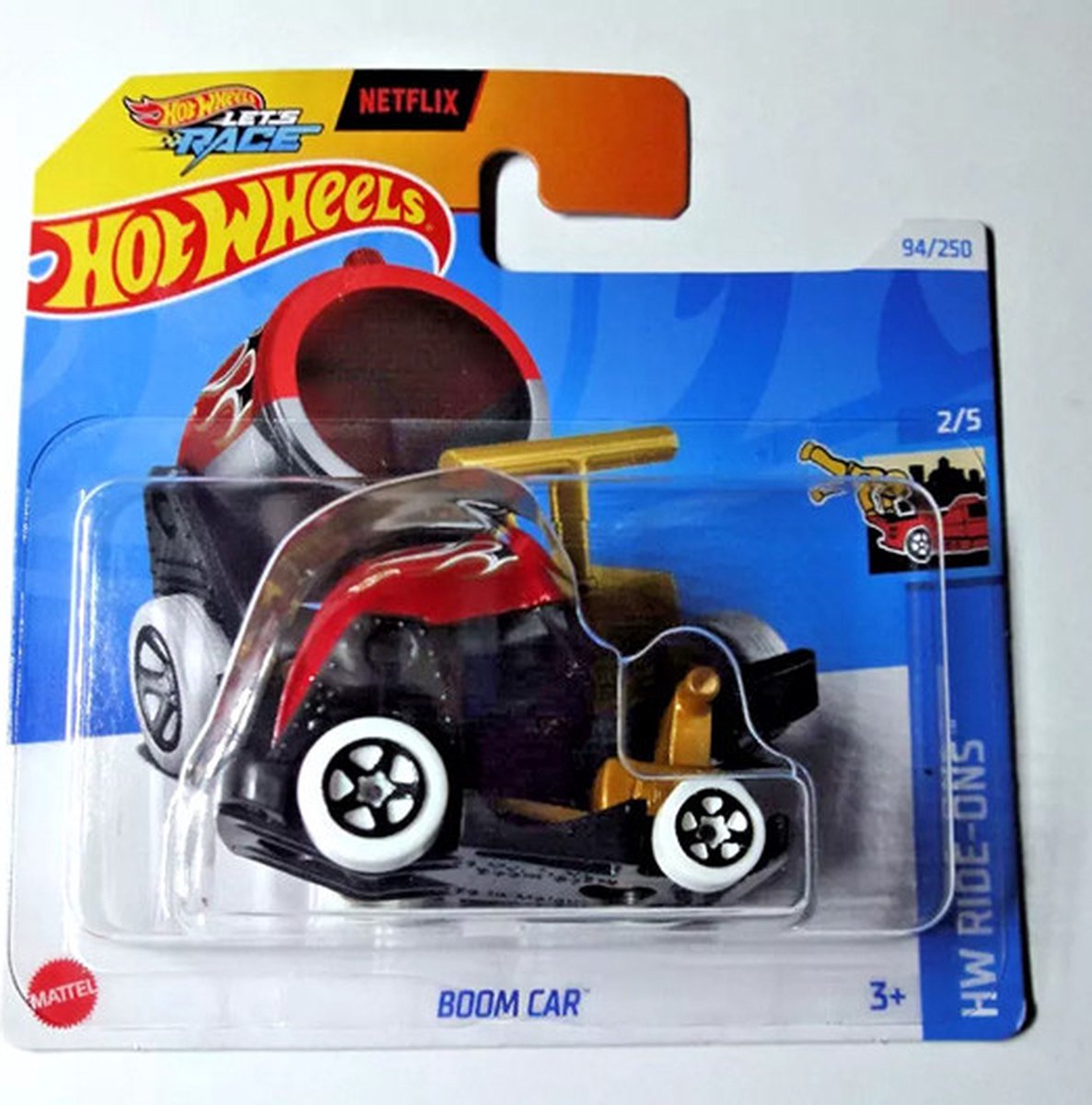 HOT WHEELS BOOM CAR 94/250 RED/GOLD 1:64 HW RIDE-ONS 2/5