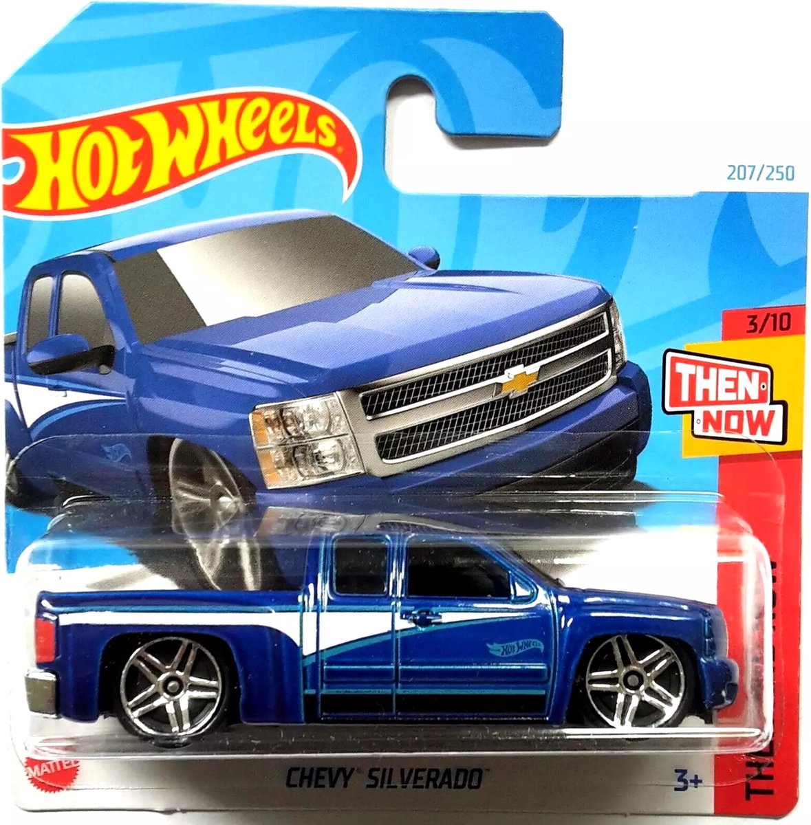 HOT WHEELS CHEVY SILVERADO BLUE/WHITE 207/250 1:64 HW THEN AND NOW 3/10