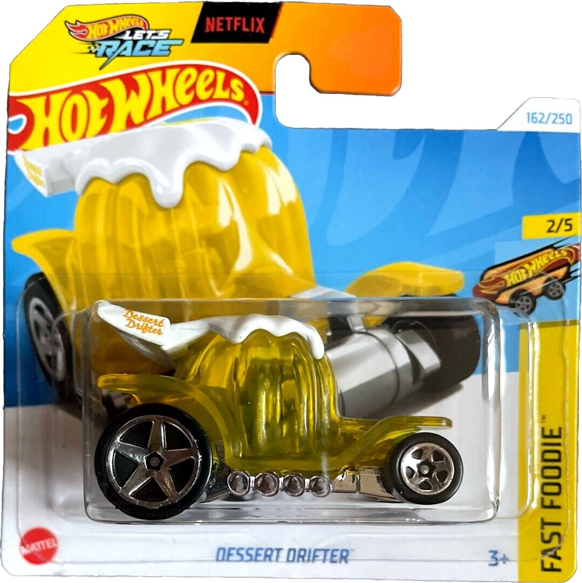 HOT WHEELS DESSERT DRIFTER YELLOW/WHITE 162/250 FAST FOODIE 2/5