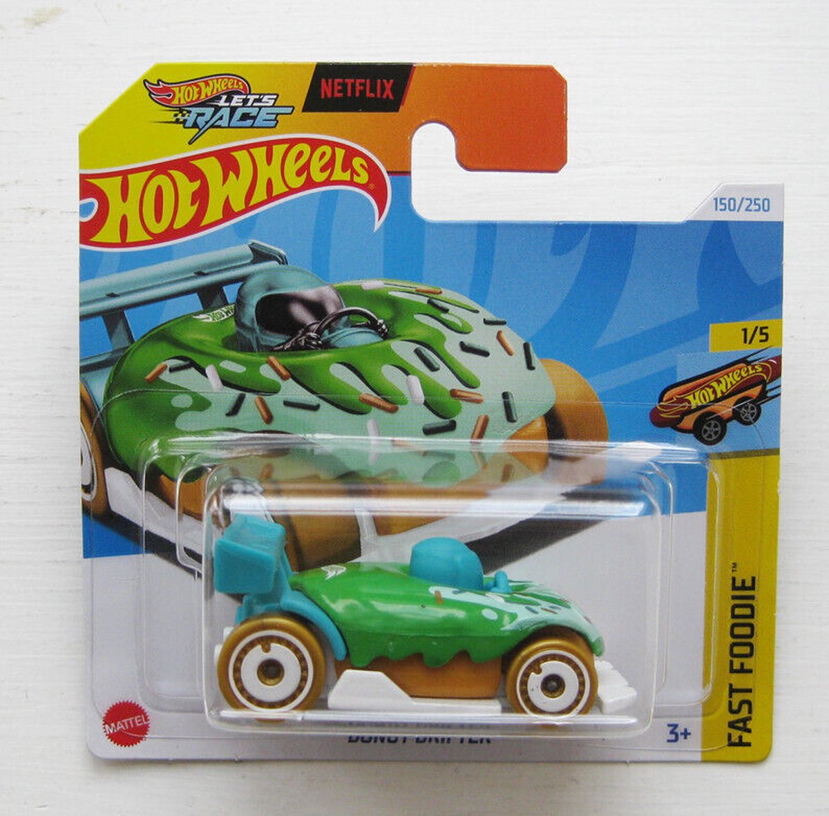 HOT WHEELS DONUT DRIFTER GREEN/BROWN 150/250 1:64 HW FAST FOODIE 1/5