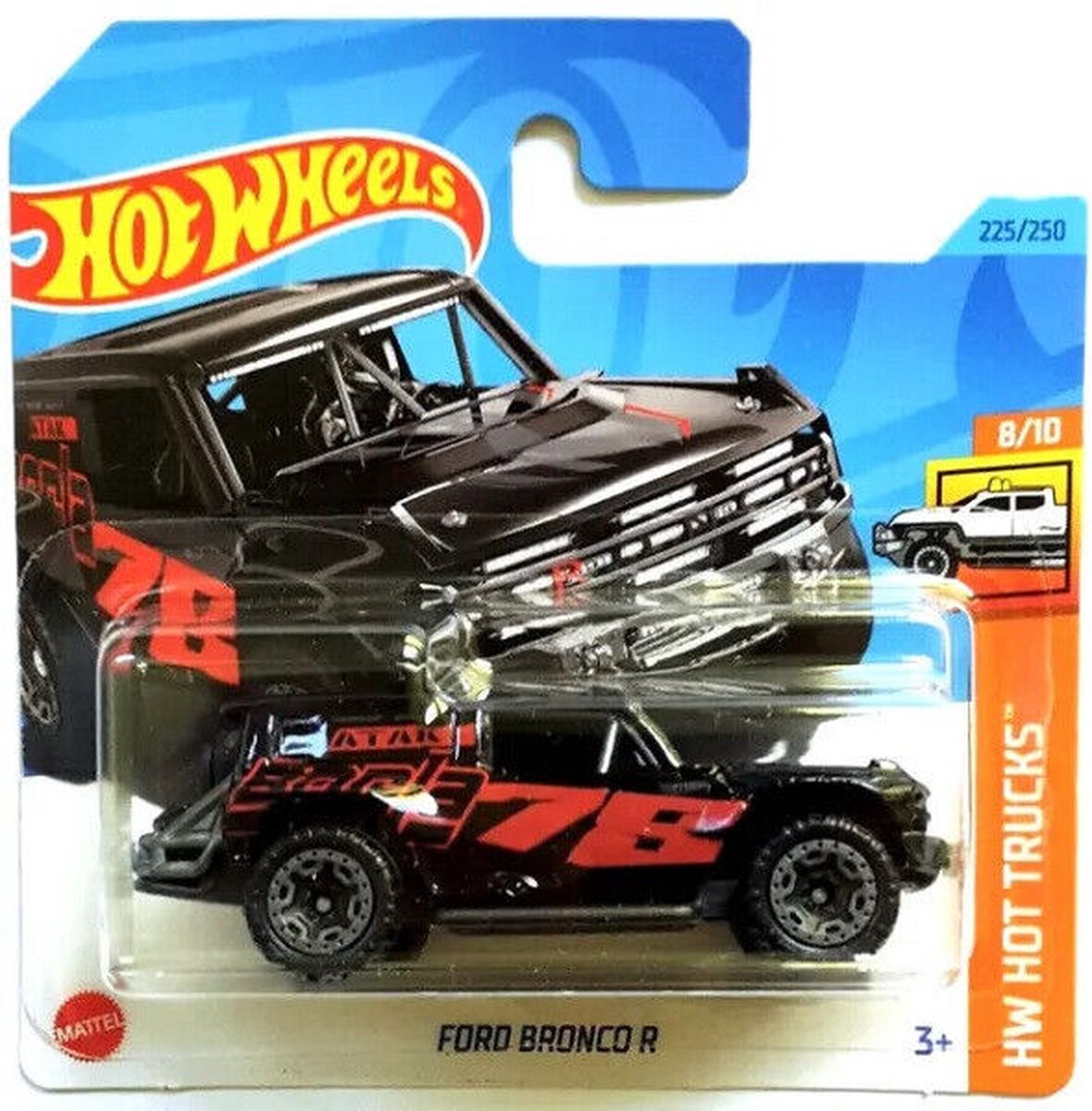 HOT WHEELS FORD BRONCO R 225/250 (1:64) BLACK HW HOT TRUCKS 8/10