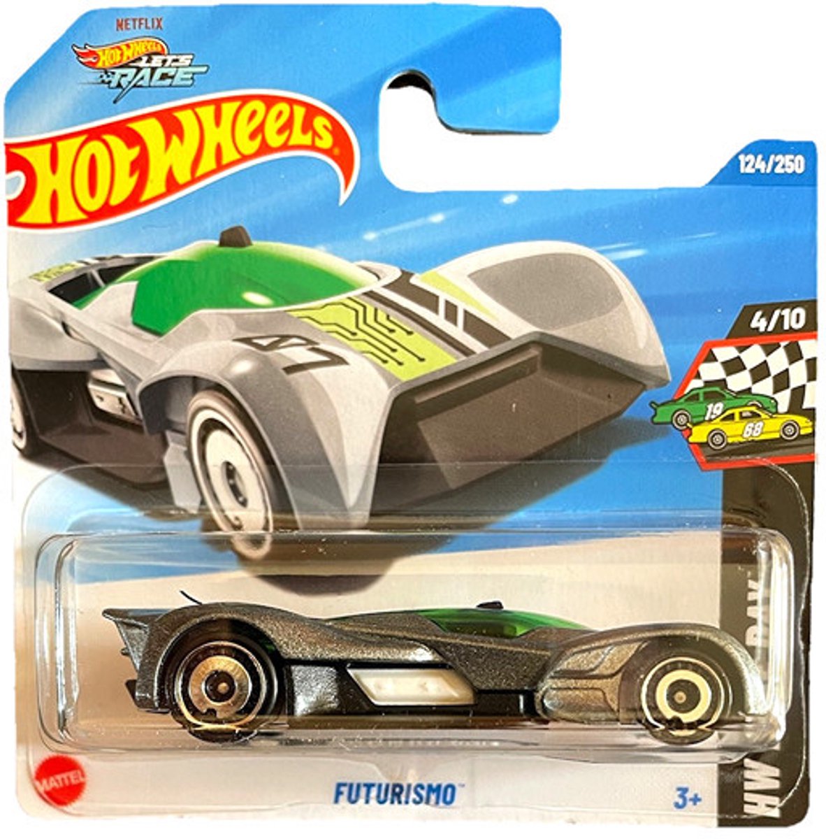 HOT WHEELS FUTURISMO 124/250 GREEN/ SILBER 1:64 HW RACE DAY 4/10