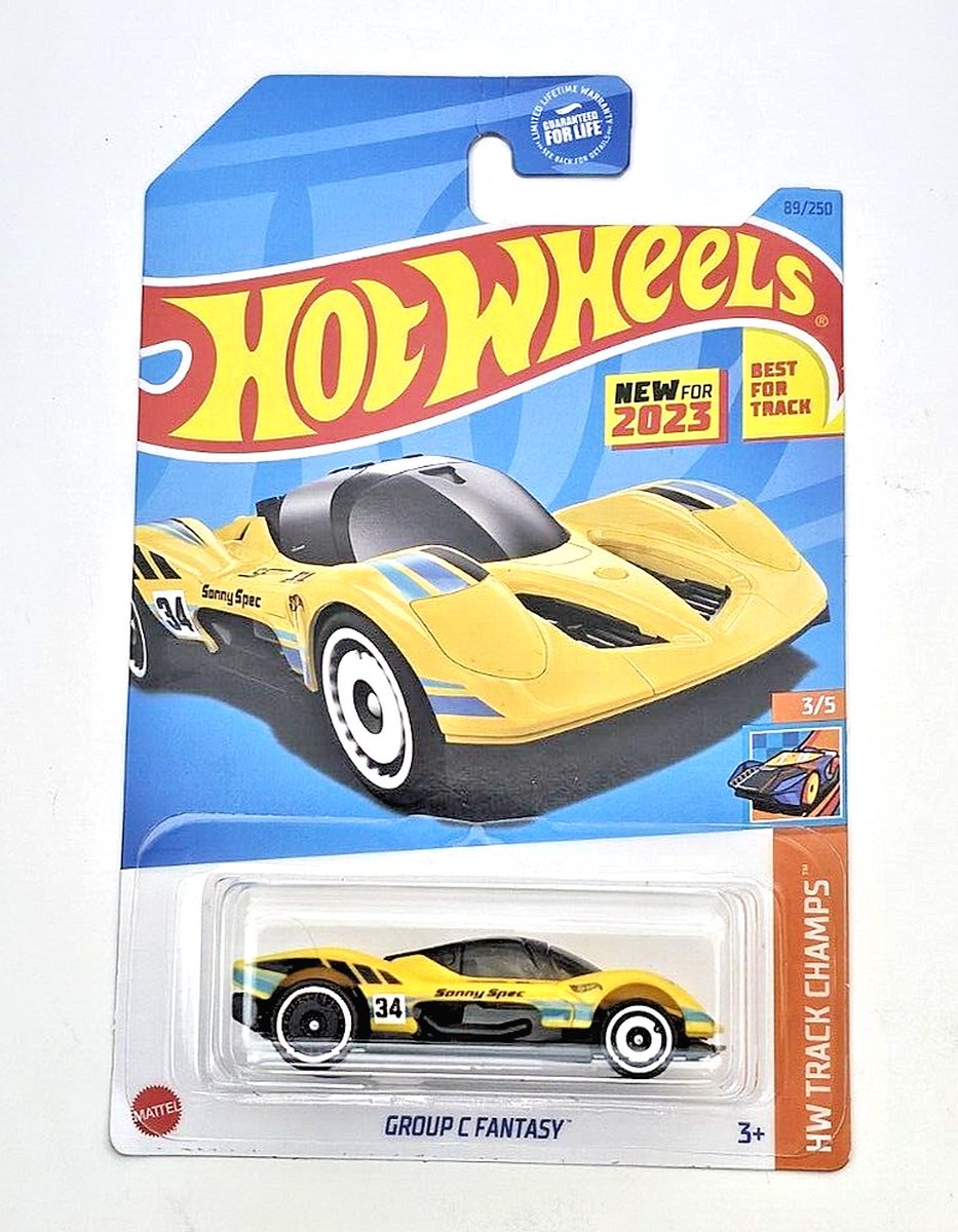 HOT WHEELS GROUP C FANTASY BLACK/YELLOW 89/250 1:64 HW TRACK CHAMPS 3/5