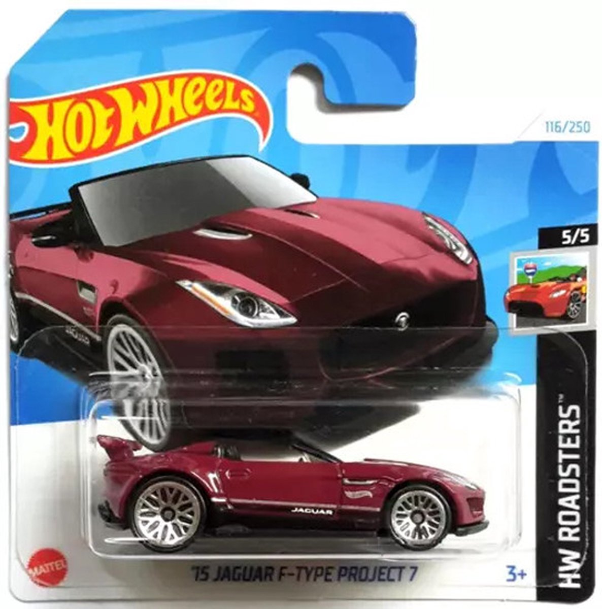 HOT WHEELS JAGUAR F-TYPE PROJECT 7 BORDEAUX 116/250 1:64 HW ROADMASTERS 5/5