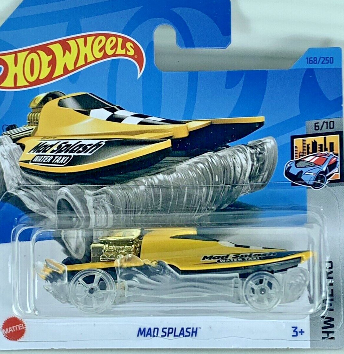 HOT WHEELS MAD SPLASH YELLOW 168/250 1:64 HW METRO 6/10