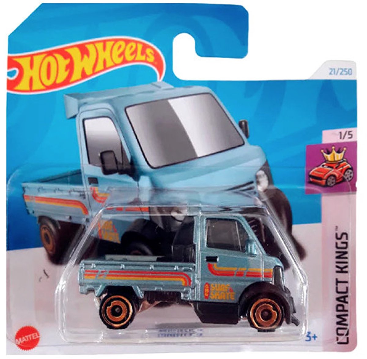 HOT WHEELS MIGHTY K METALIC BLUE 21/250 1:64 HW COMPACT KINGS 1/5 SHORT CARD