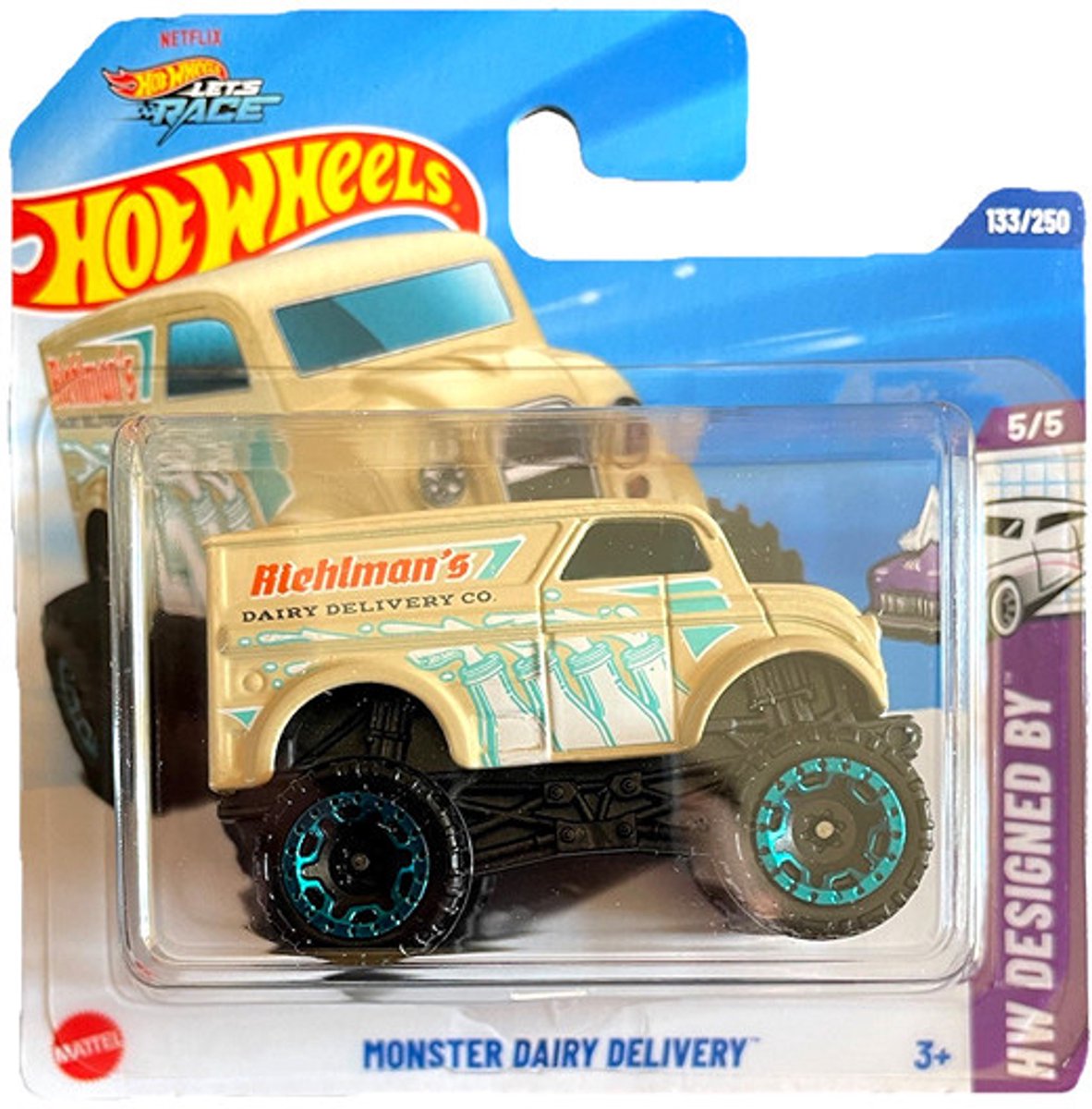 HOT WHEELS MONSTER DAIRY DELIVERY ALEHLMANS 133/250 VANILLE 1:64 HW DESIGNED BY 5/5