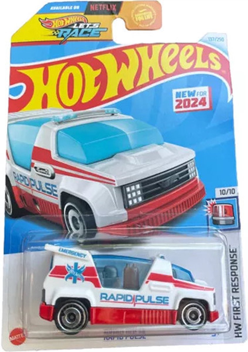 HOT WHEELS RAPID PULSE WHITE/RED 137/250 1:64 HW FIRST RESPONSE 10/10