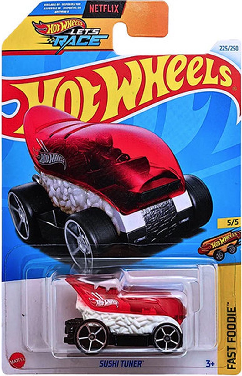 HOT WHEELS SUSHI TUNER RED/WHITE 225/250 1:64 HW FAST FOODIE 5/5