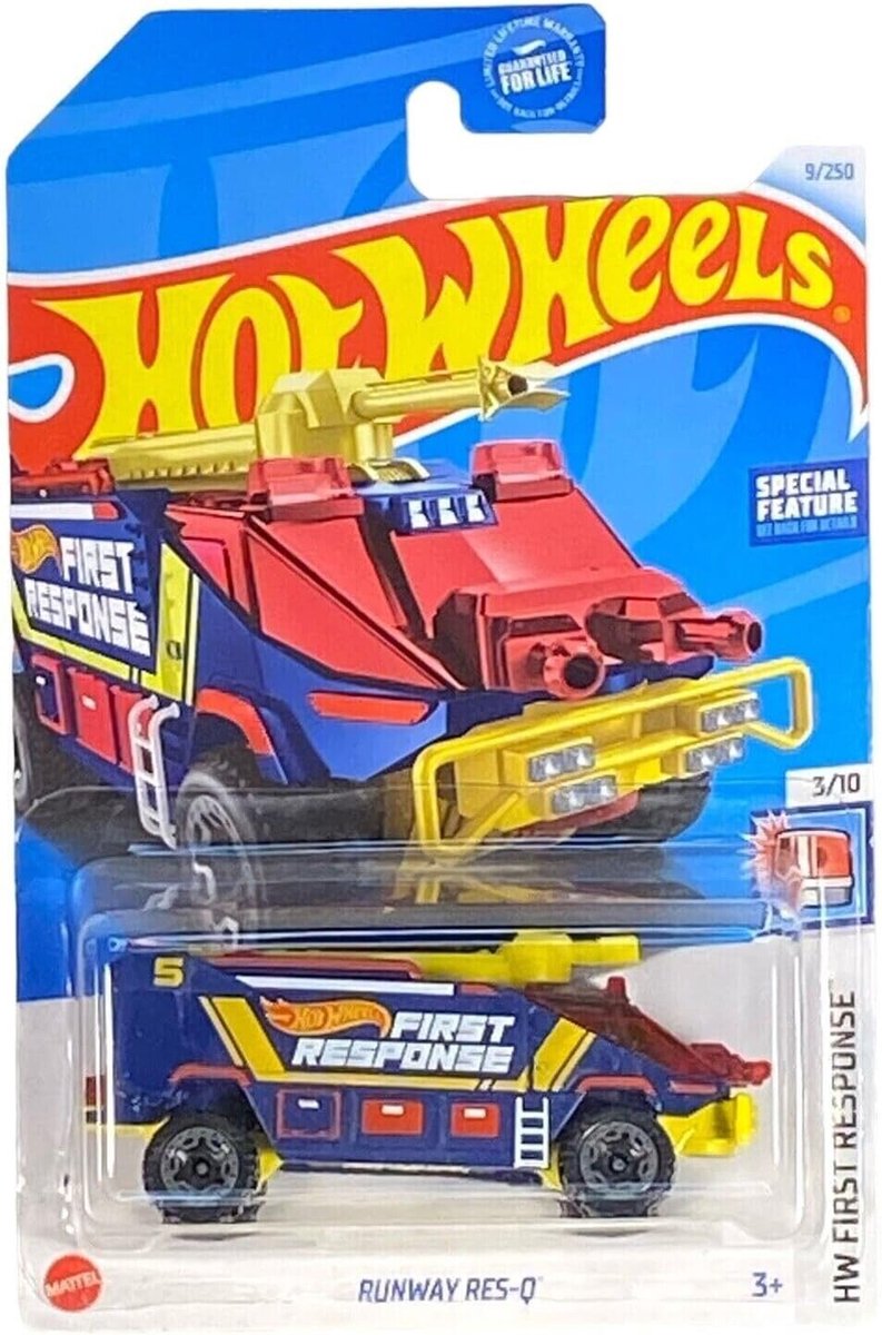 Hot Wheels Auto Runway ResQ 9/250 HW FIRST RESPONSE 3/10 BLUE 1:64