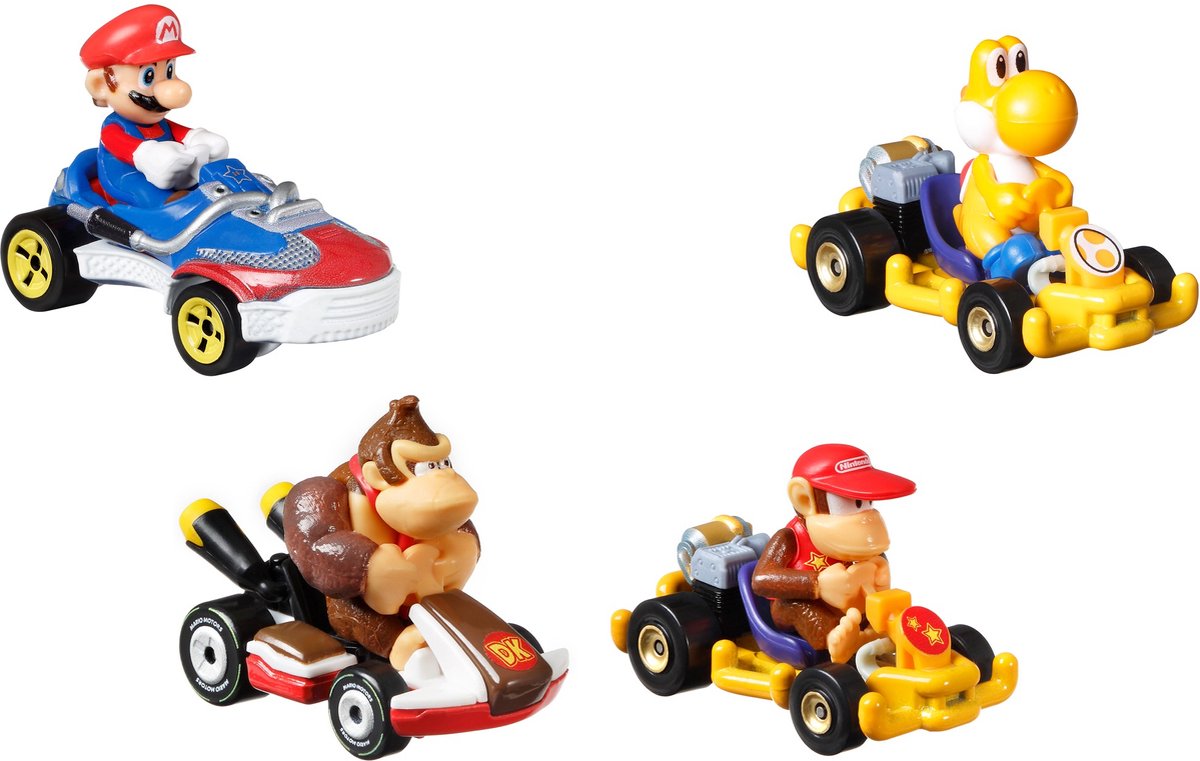 Hot Wheels Mario Kart Set van 4 Assortiment