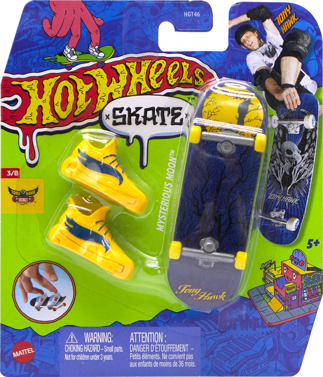 Hot Wheels SKATE MYSTERIOUS MOON Board, Vingerskateboard, 5 jaar