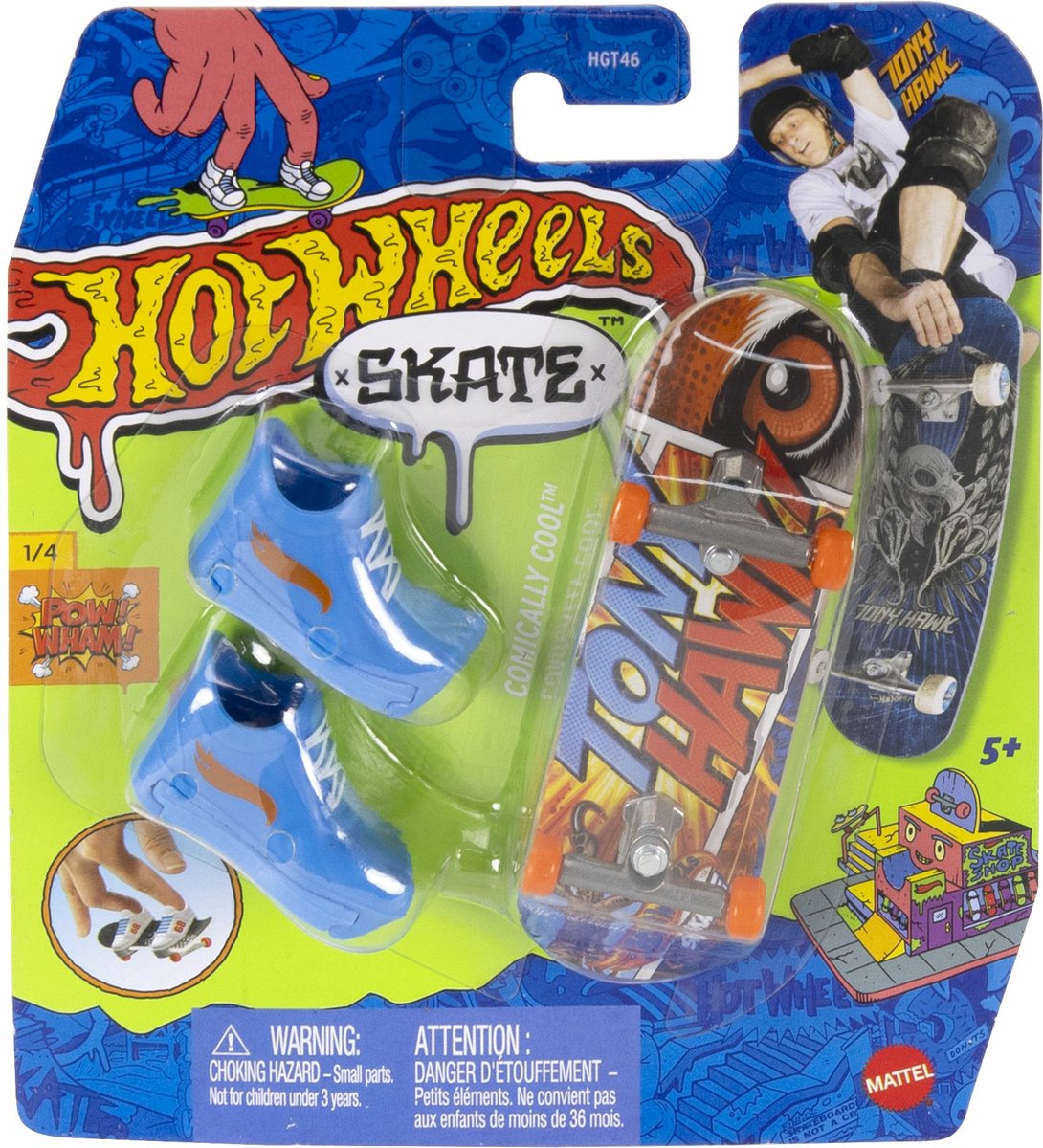 Hot Wheels Skate COMICALLY COOL, Vingerskateboard, 5 jaar