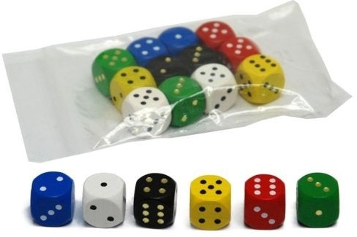 Dobbelsteen D6 16mm hout Per Stuk