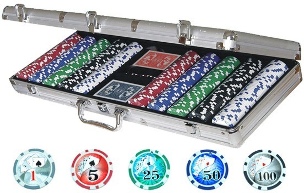 Poker koffer Alu 500 laser chips 11.5 gr