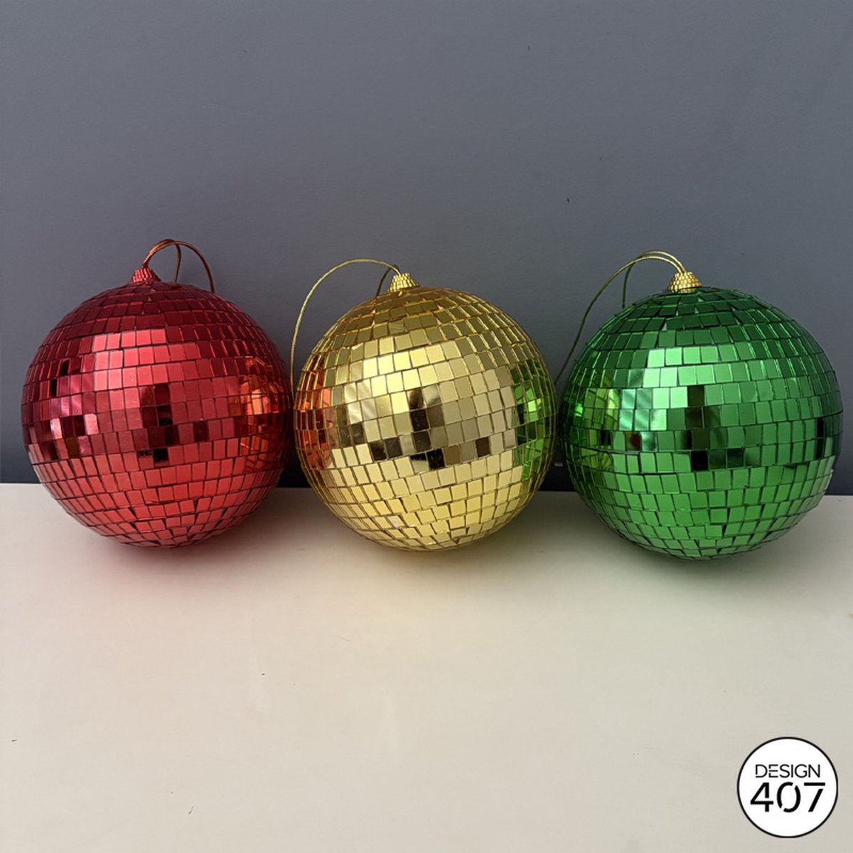Design407 - Discoballen Rood Geel Groen - Doorsnede 15cm - Carnaval - Carnaval Decoratie - Carnaval Versiering - Vastelaovend - Limburg - Feestdecoratie