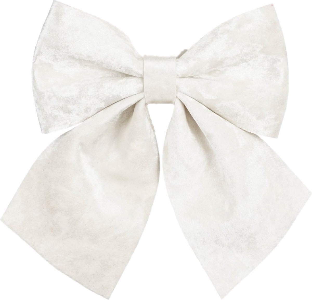 House of Seasons Decoratie strik - wit - 20 x 24 cm - polyester fluweel