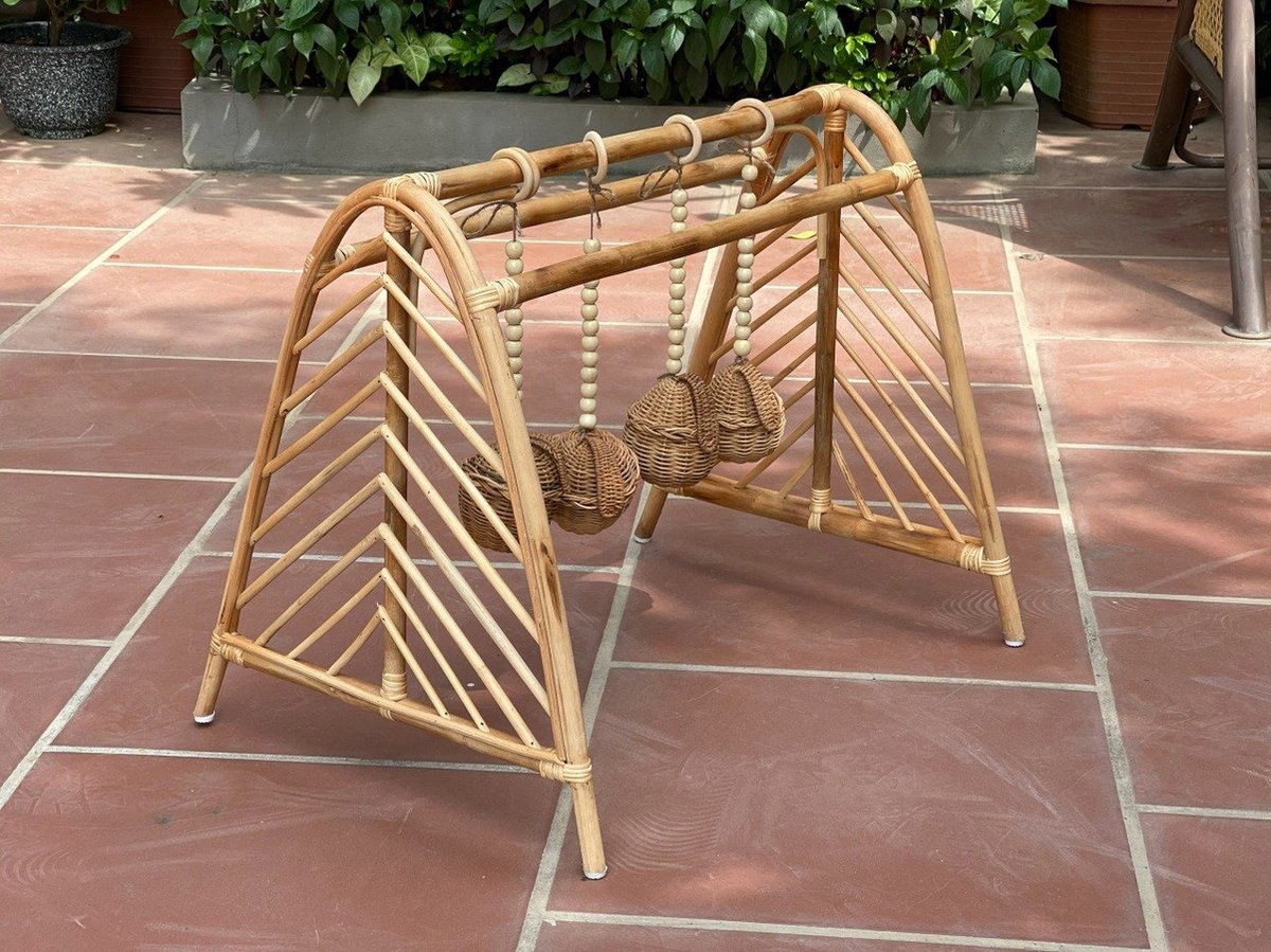 House of Tods Babygym Dina - Rotan - Handgemaakt - Spelen - Baby - Inclusief Hangers - Kraamcadeau