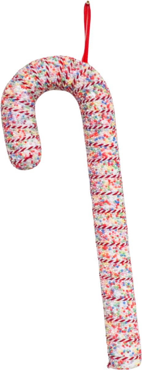 Housevitamin - Kerstversiering - Zuurstok - Wit/ Discobal Dip - Foam - 52 cm