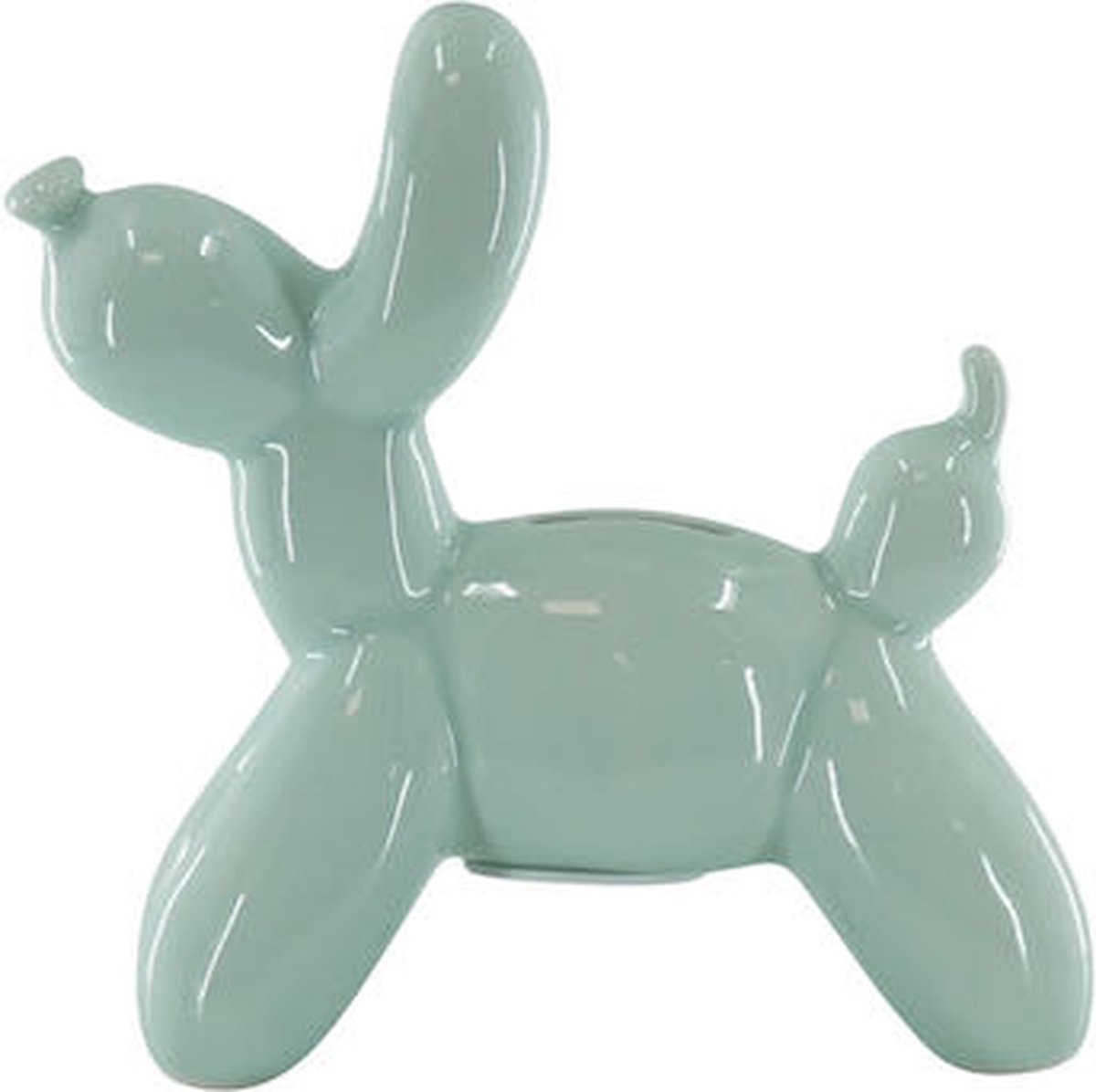 Ornament- Spaarpot Ballon Hond - Keramiek- Mintgroen-17x7x17cm