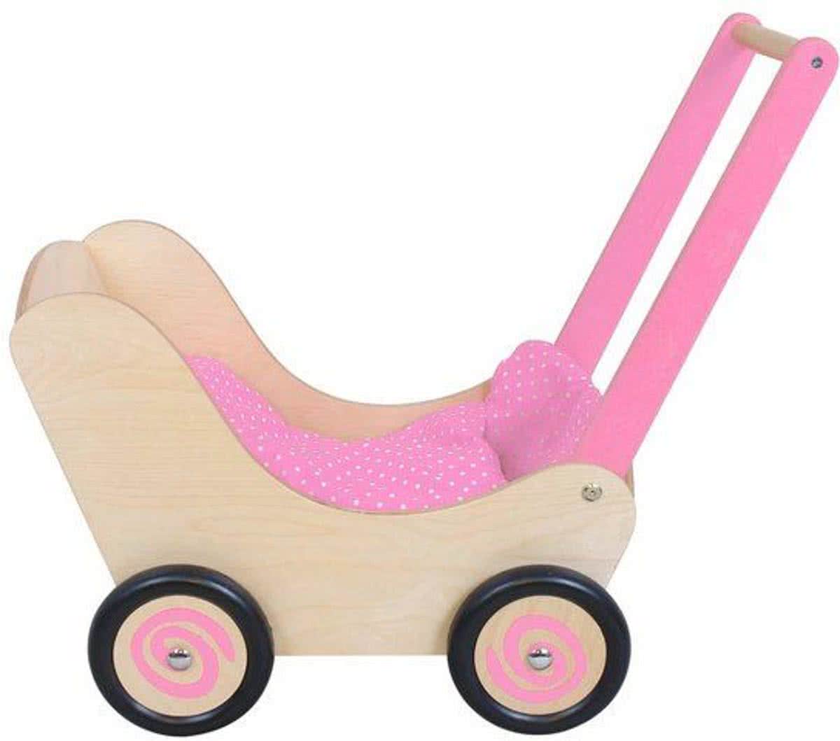 Simply houten poppenwagen Roze
