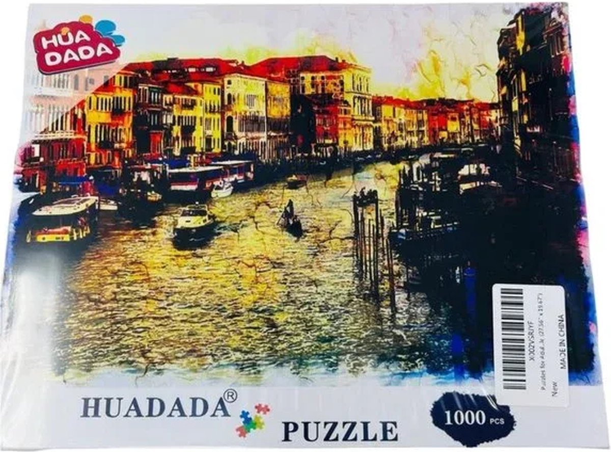 Huadada leg puzzel 1000 stukjes, thema Romantic scenery of Venice, multicolor, 50x70 cm