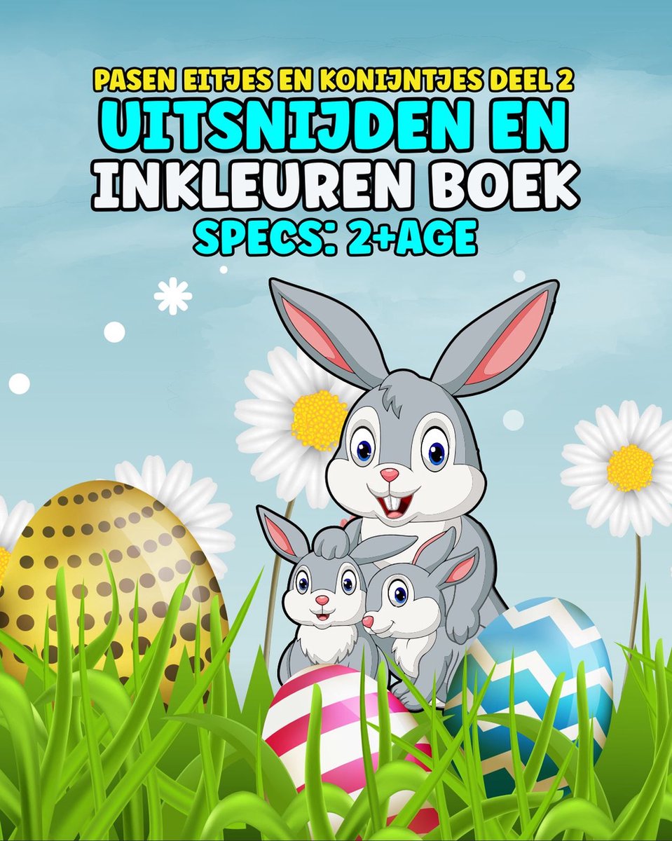HugoElena - Pasen - Eitjes en konijntjes - uitknippen en inkleuren boek - deel 2 - 50 paginas