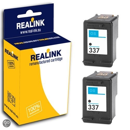 Merkloos inktcartridge geschikt voor HP 337 / C9364EE 2x inktcartridge zwart (compatible)