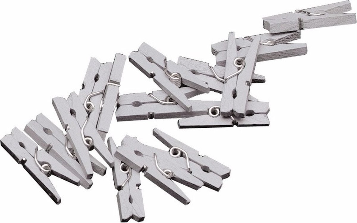Humbert 96x mini decoratieve clips - in de kleur zilver - 25mm - knijpers