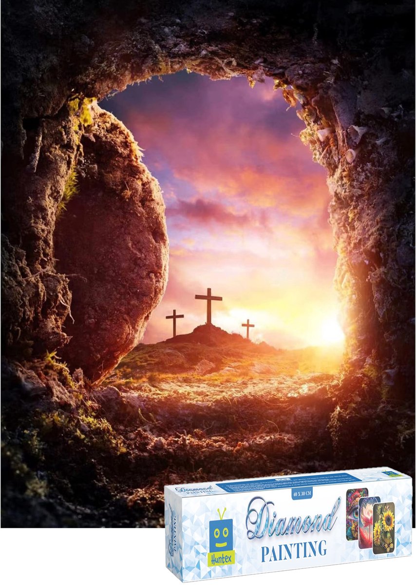 Huntex Diamond Painting Volwassenen - Diamond Painting Kinderen - Diamond Painting Pakket Volledig - Religieus - 30x40 cm