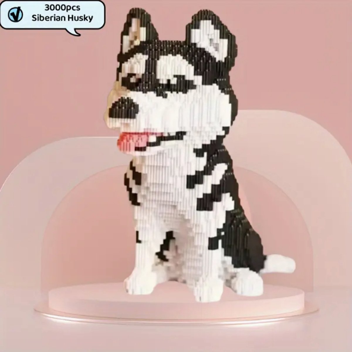 Husky - Nanoblocks - miniblocks - Bouwset -Hond - 3D puzzel - educatieve modelbouwset - 5083 bouwsteentjes