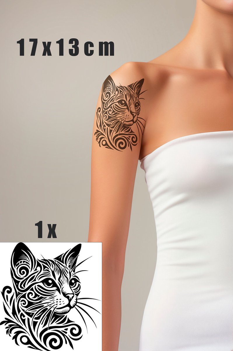 Neptattoo kat - 17x13cm - 1x - Europese Korthaar