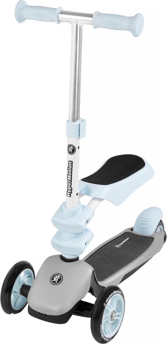 HyperMotion Kinder step jongen en meisje 3 wielen Blauw 3 in 1 met afneembaar zadeltje