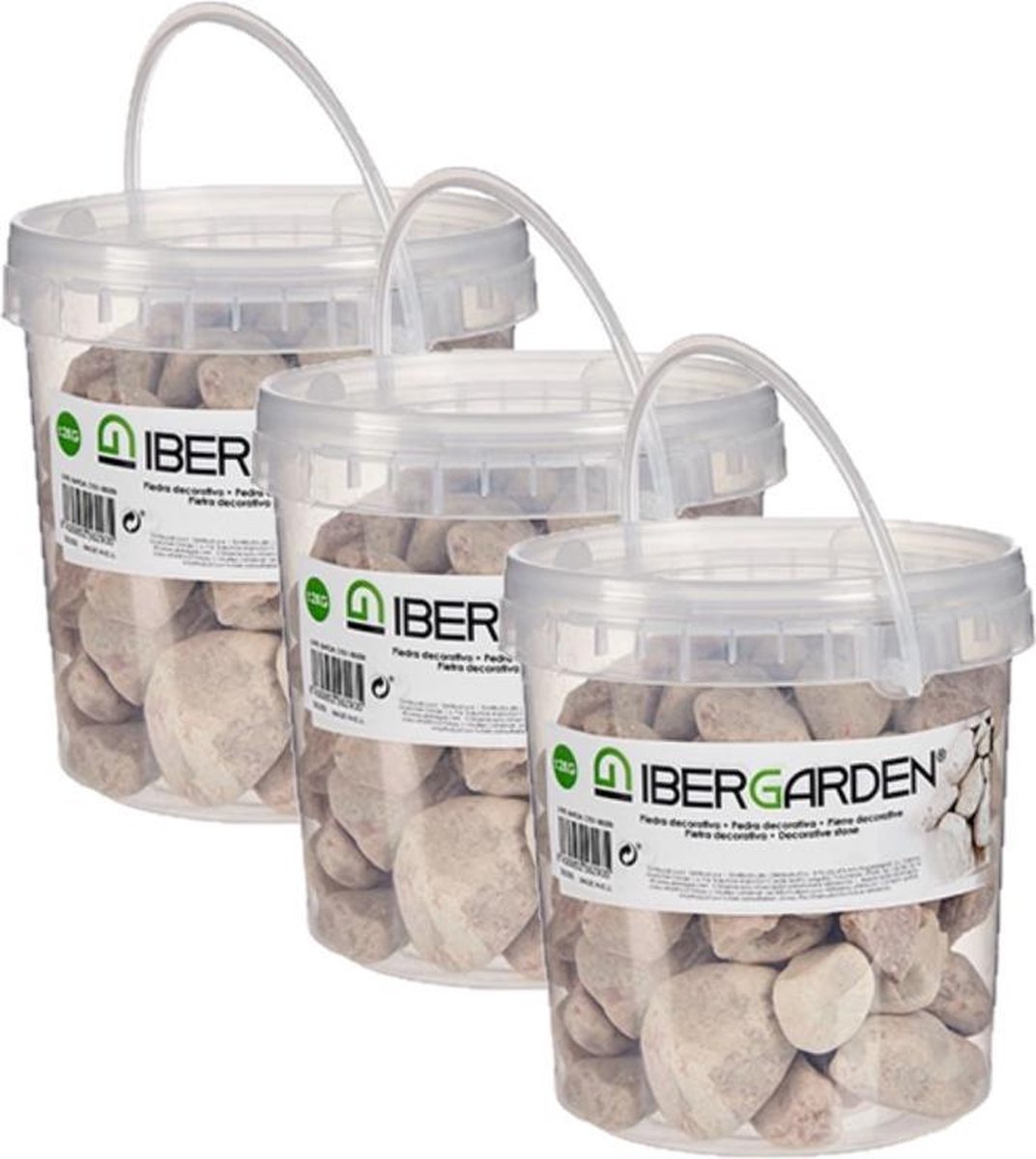 3x pakjes decoratie stenen/kiezels terracotta 2 kg - Aquarium bodembedekking