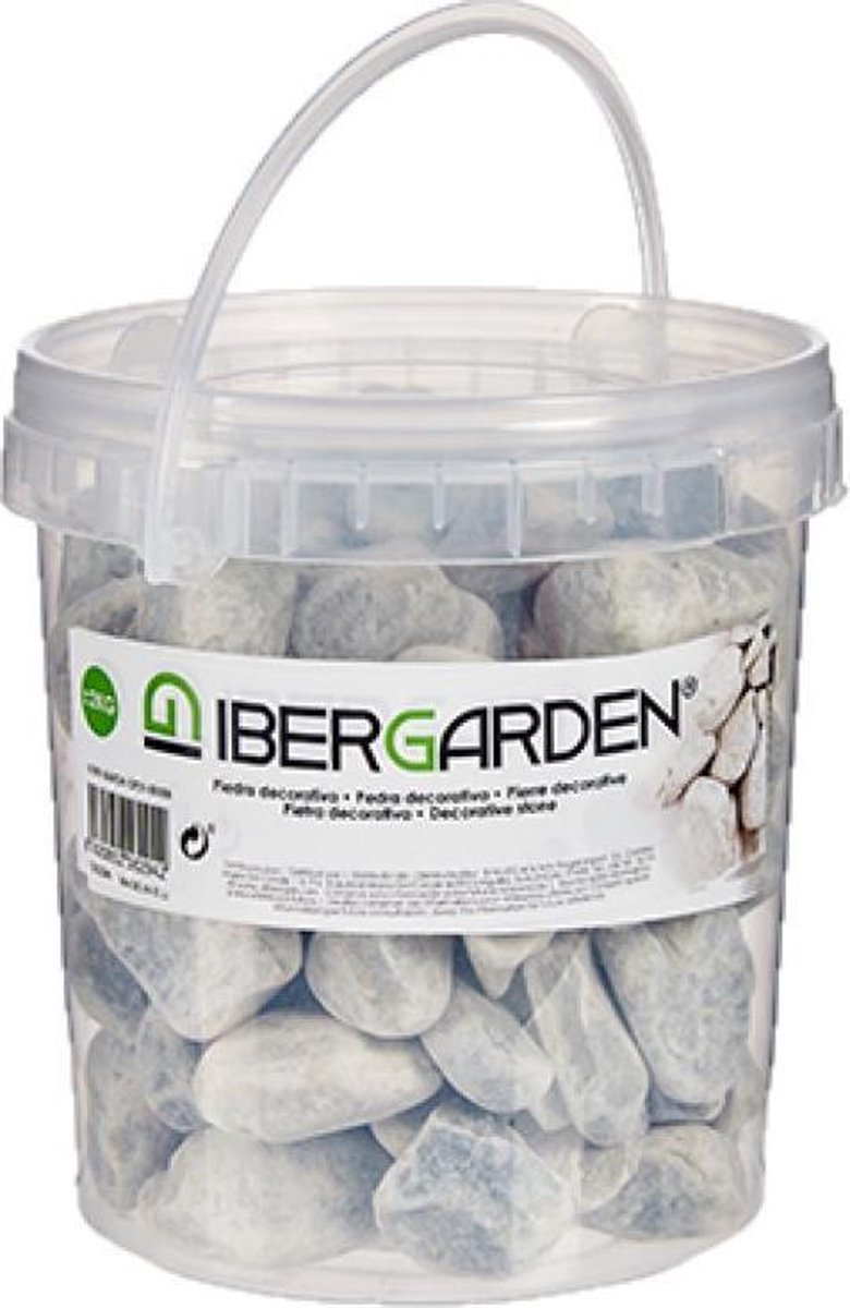 Decoratie stenen/kiezels lichtgrijs 2 kg - Aquarium bodembedekking