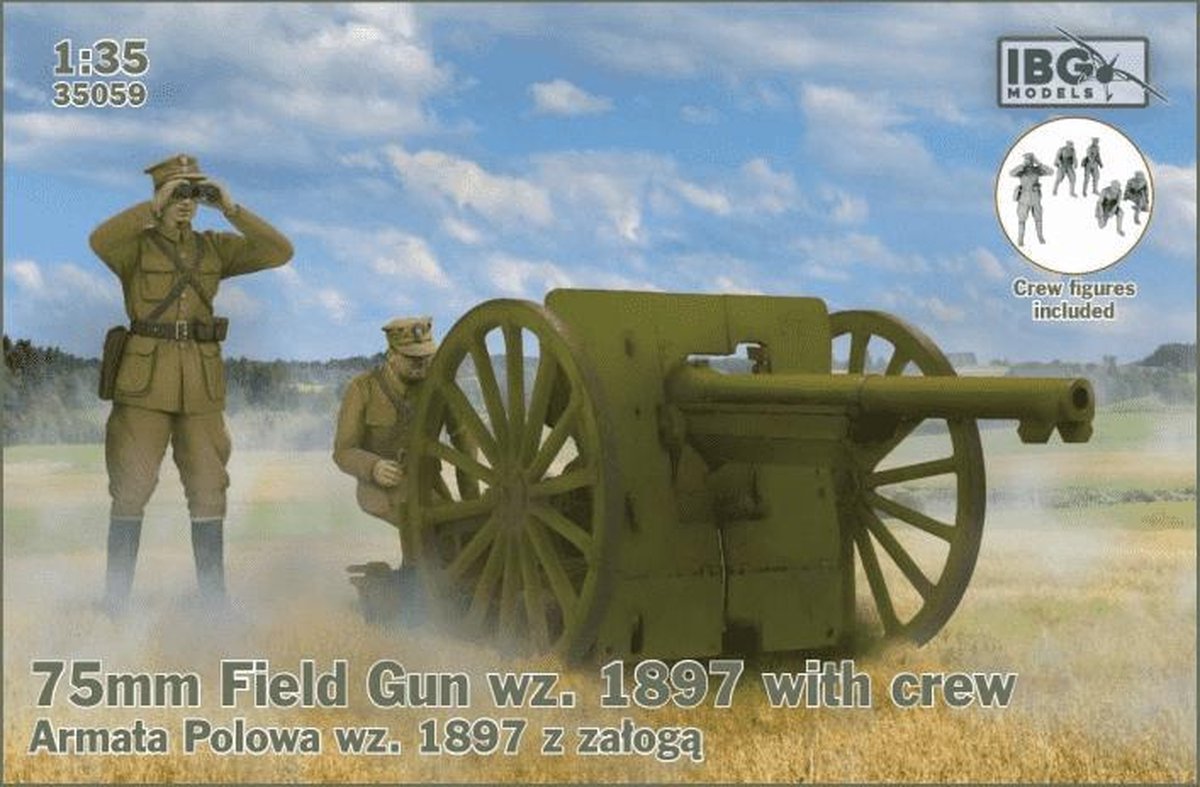 1:35 IBG Models 35059 75mm Field Gun wz. 1897 with Crew (5 Figures)