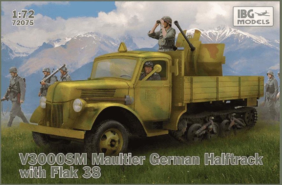 1:72 IBG Models 72075 V3000S/SS M Maultier German Halftrack with Flak 38 Plastic kit