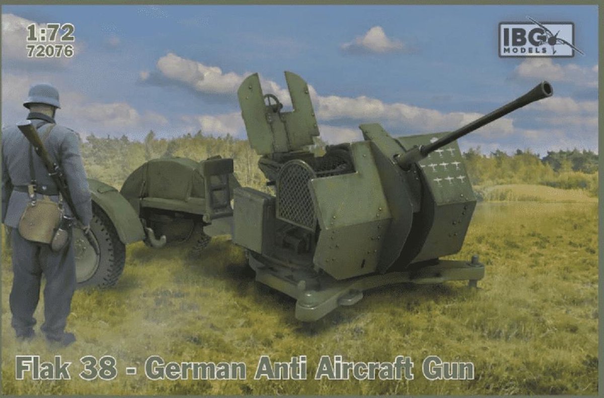 1:72 IBG Models 72076 Flak 38 German Anti Air Gun  Plastic kit