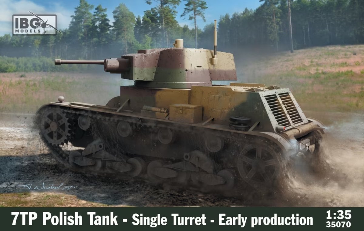 IBG Models Modelbouwpakket Militaire voertuigen - 35070 7TP Polish Tank - Single Turret - Early Production Plastic - 1:35 -