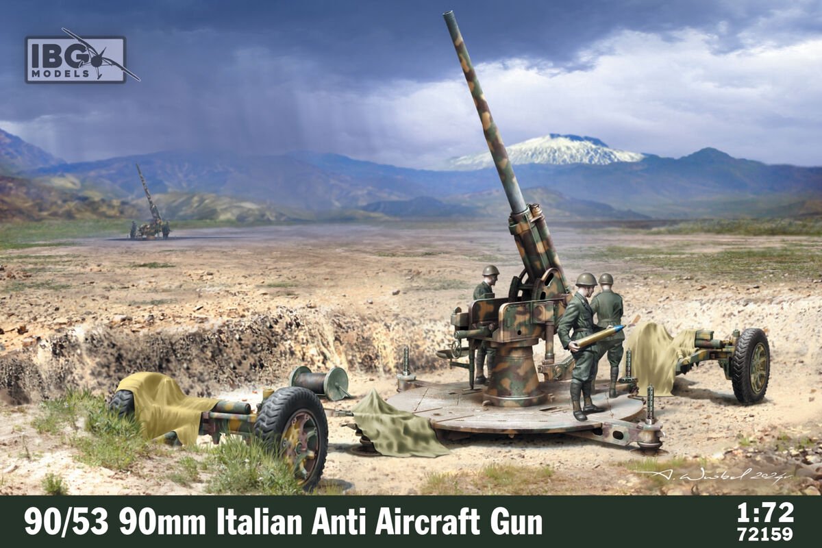 IBG Models Modelbouwpakket Militaire voertuigen - 72159 Cannone da 90/53 - 90/53 90 mm Italiaans Luchtafweergeschut Plastic - 1:72 -