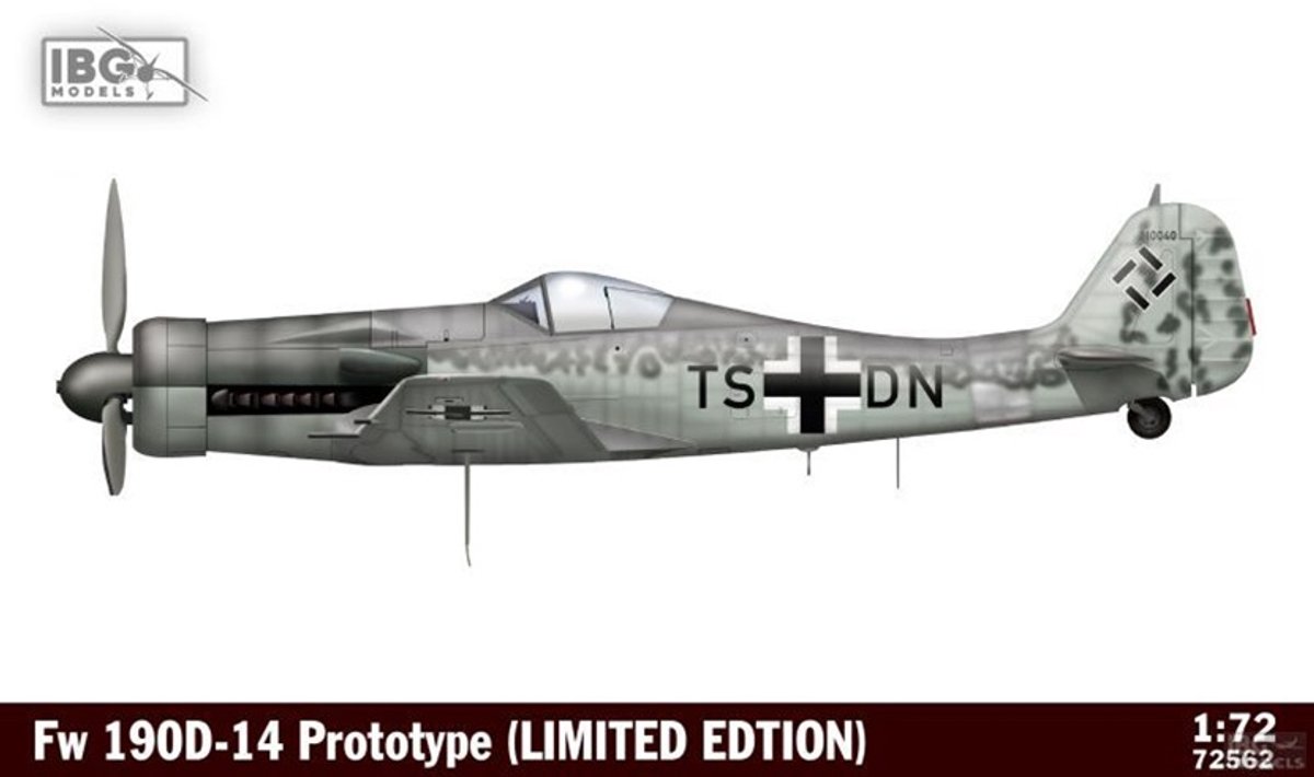 IBG Models Modelbouwpakket Militaire voertuigen - 72562 Focke-Wulf Fw 190D-14 Prototype - Limited Edition Plastic - 1:72 -