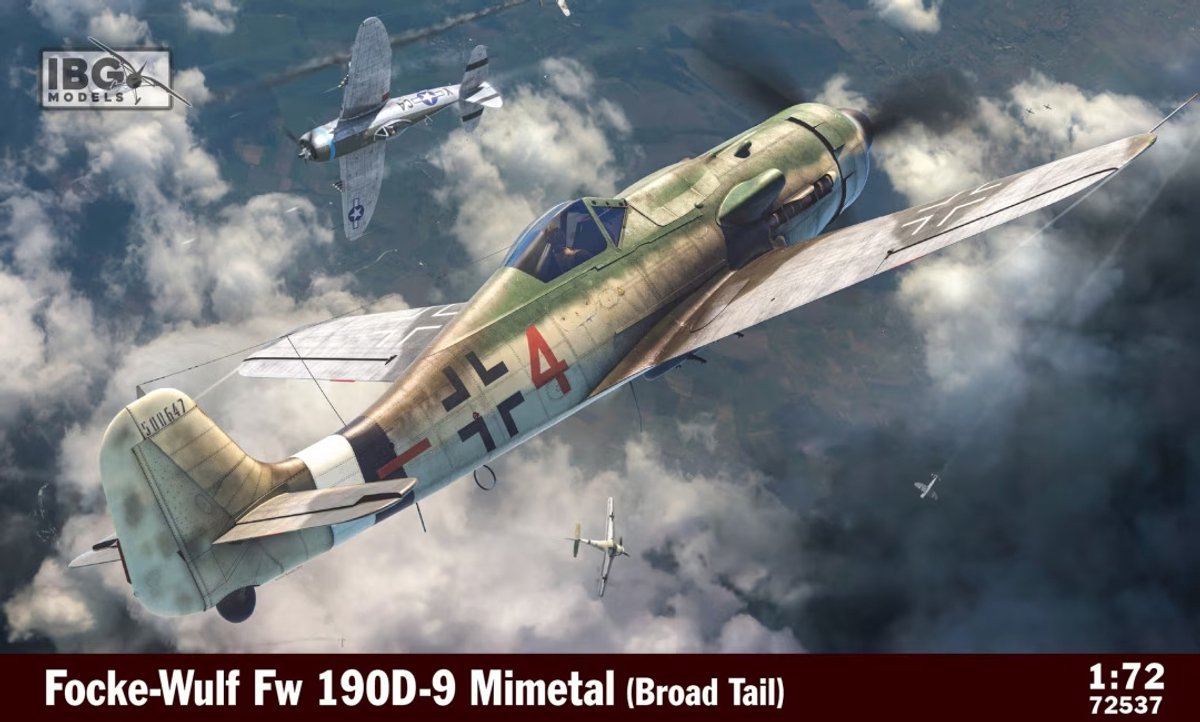 IBG Models Modelbouwpakket Vliegtuigen - 72537 Focke-Wulf Fw 190D-9 Mimetal (Broad Tail) - Propeller Vliegtuig Plastic - 1:72 -