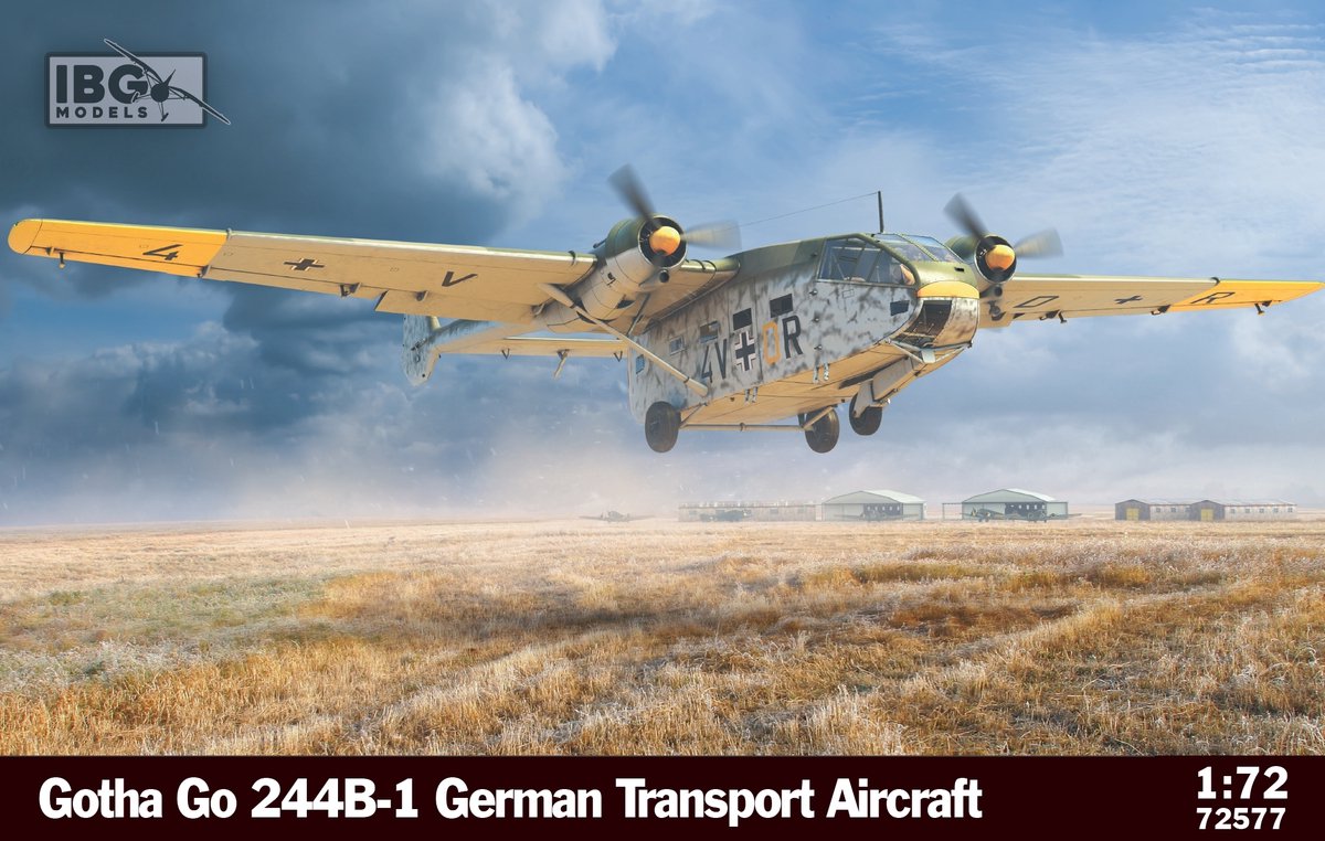 IBG Models Modelbouwpakket Vliegtuigen - 72577 Gotha Go 244B-1 - Duits Militair Transportvliegtuig Plastic - 1:72 -